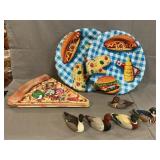 Melamine Pizza Plates, (2) Picnic Plates