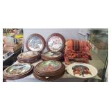 (10) Assorted Collector Plates & Jacket (Size 38