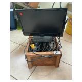 Wooden Box Lot With 18ï¿½ Monitor, Work Light,