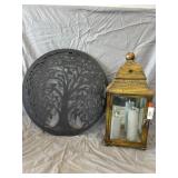 Metal Candleholder w/Metal Wall Decor