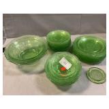 Green Depression Bowls & Plates