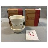 Pair Of Longaberger Pottery Flower Pots