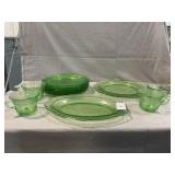 Green Depression Glassware