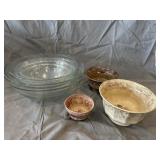 (4) Glass Nesting Bowls and (3) China Bowls