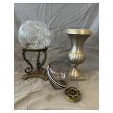 (2) Vases With Polish Glass Bowl