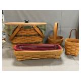 (4) Longaberger Baskets Including 1997 Fellowship