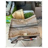 Tote With Holiday Decor, Table Runners, B.O.