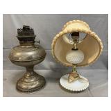 Oil Lamp Base, Milk Glass Lamp