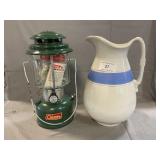 Unused Coleman Lantern, Ironstone Pitcher