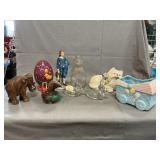 Lot With Porcelain Figure, Decoupage Egg