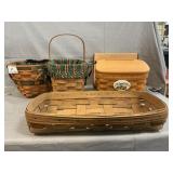 (3) Longaberger Baskets, Recipe Box