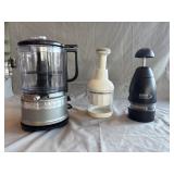 Pampered Chef Chopper, KitchenAid Food Processor