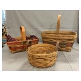 (3) Longaberger Baskets