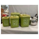 Lot With 1970ï¿½s Canister Set, Revereware Pans