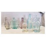 (8) Assorted Vintage Glass Bottles