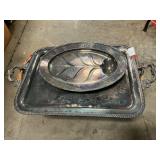 Laundry Basket With Silverplate, B & D Iron,