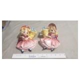 (2) Vintage Lefton "Miss Dainty" Ceramic Wall