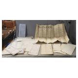 Tray Lot Of Assorted Vintage Documents, Deeds &