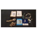 Tray Of Assorted Sterling Silver Jewelry & More