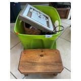 Tote Lot With Footstool, Wall Art, Home Decor