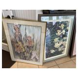 (2) Large Framed Artist Signed Artwork