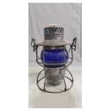 (1) Vintage Pennsylvania Railroad Lantern w/ Blue