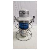 (1) Vintage Adlake Kero Railroad Lantern w/ Blue