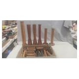 Tray Lot Of Assorted Vintage Wooden Spools