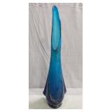 (1) Vintage Swung Glass Vase (17.5" Tall)