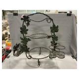 Wrought Iron Grape Motif Server Stand