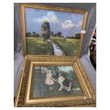 (2) Large Framed Artwork