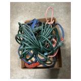 Tray Lot Of Extension Cords, Jumper. Ables