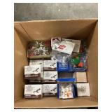 Box Lot Of Christmas Decorations, Many Cold Cast