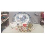 (1) Turkey Platter & Assorted Decorative Items