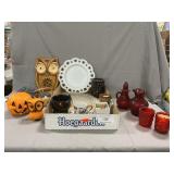 Lot With Halloween Candles, CastIrn Ashtray