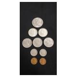 (1) 1972 Eisenhower One Dollar Coin, (2) Kennedy