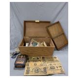 Wooden Box with Contents