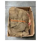 Box Lot Of Burlap Bags