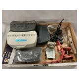 Lot With Bait Boxes, Cross Bow Cocking Rope &