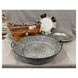 Longaberger Basket, Graniteware Pie Plate