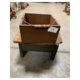 Old Wooden Step Stool & Box