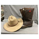 Sorel Boots, Size 9, Felt Cowboy Hat, Size Large