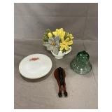 Cast IronDoorstop, Fire King Plates, Bell Shaped