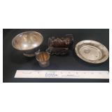 (3) Sterling Silver Pieces & (1) Vintage Glass