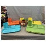 (6) Vintage Colonial Plastics Lunch Plate/Cup