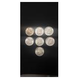 (7) Silver 1964 Kennedy Half Dollar Coins (90%