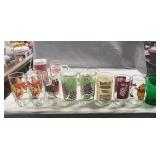 (12) Assorted Collector Glasses & (1) Plastic