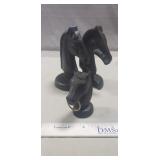 (2) Cast Iron Bookends & (1) Paperweight