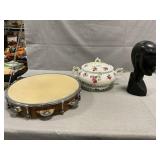 Imperial Austria Covered Casserole, Tambourine,