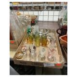 Tray Lot Of Shot Glasses